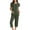 Army Green, variant on VBTAPA Womens Pajama Sets Short Sleeve Pleated Top and Capri Pants Matching Pjs Set Soft Comfy Sleepwear Solid Color Lounge Sets with Pockets Army Green L