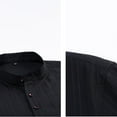 thumbnail image 5 of Fengactive Men's Casual Button-Down Shirts Long Sleeve Business Stand Collar Half Open Shirt, 5 of 9