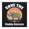 thumbnail image 1 of Cortina de ducha impermeable Save The Chubby Unicorns, ligera y lavable a máquina, para decoración de baño, 72 x 72 pulgadas (183 x 183 cm), 1 of 1