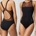 thumbnail image 5 of Sngxgn Printed Swimsuit for Women Crisscross Back Bathing Suit Modest Athletic Swimming Suit(Black,XXL), 5 of 6