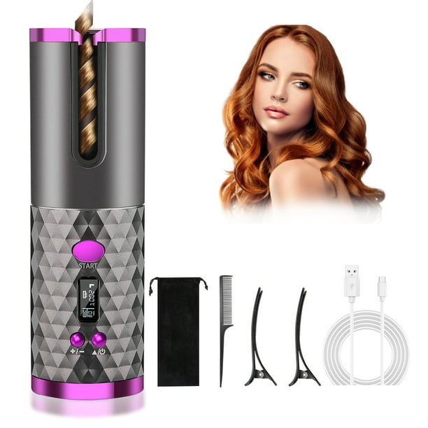 SEREED 10PCS Cordless Auto Hair Curler, Curling Iron with LCD Display and  Adjustable Temperature, Portable USB Rechargeable Barrel Hair Curler Fast  Heating for Curls or Waves - Walmart.com