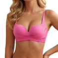 thumbnail image 4 of PLHWHYQ Solid Color Seamless Racerback Bra with Front Closure & Adjustable Straps, Comfort Lightweight Support Everyday Push-Up Bra for Women B-Hot Pink 85AB, 4 of 5