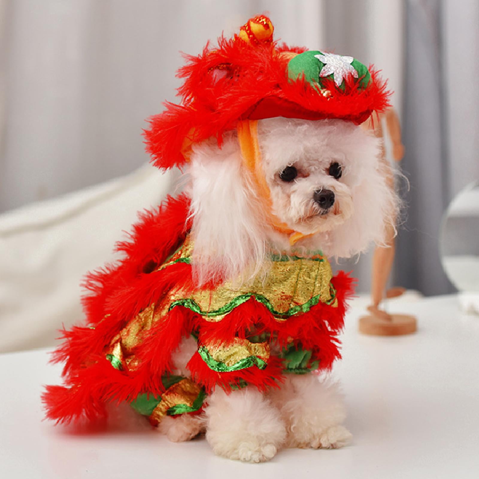 balikha Pet Lion Dance Outfit, New Year's, Cat, Dog, Clothes, Cute Outfit, Coat, New Year's Jacket, Lion Dance Outfit, Dog Costume for Cosplay M