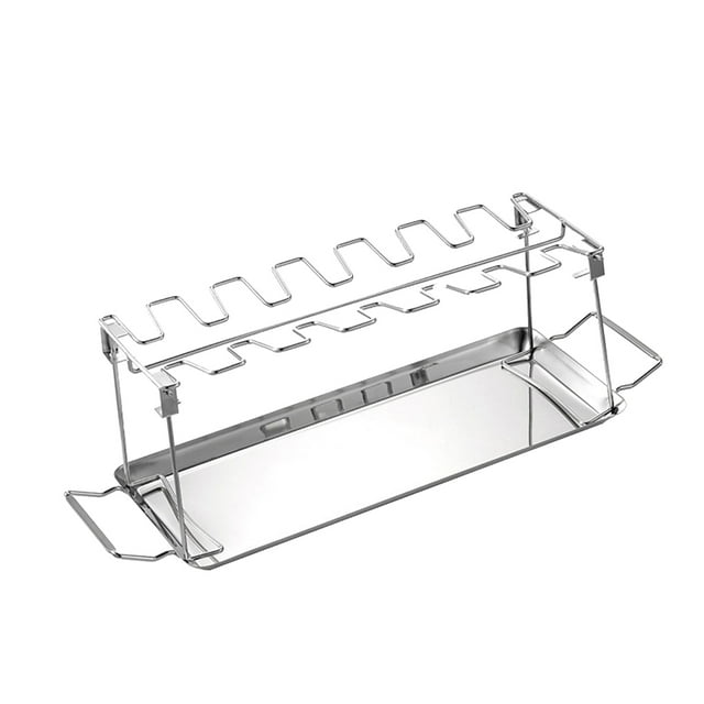 Naiovety Estante para barbacoa, parrilla para piernas de pollo, soporte para asador, diseño plegable, ahorro de espacios, accesorios lavables para Cocina y Comedor Naiovety HA066995-00