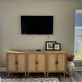 thumbnail image 3 of Tolead Wood Rattan Cabinet,Entryway Cabinet, Modern Sideboard for Living Room, Natural, 3 of 10