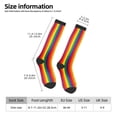 thumbnail image 3 of Rainbow Stripe Print Knee High Socks for Women Long Leg Warmers Socks, 3 of 7