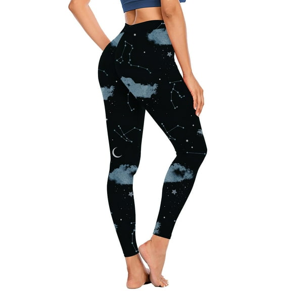 HOOJT Clearance!Leggings for Women Gym Yoga Pants with Pockets Floral Printed High Waist Workout Tights Running Sports Activewear Fitness Stretchy Pant
