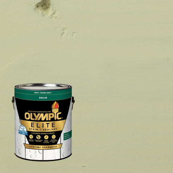 Olympic Elite 1 Gallon SC-1051 Mystic White Solid Advanced Exterior Stain and Sealer in One
