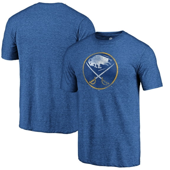 Men's Royal Buffalo Sabres Distressed Logo Tri-Blend T-Shirt