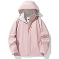thumbnail image 4 of SEMPAI Lightweight Waterproof Jacket Women Windproof Jacket Women Hooded Stylish Long Sleeve Coat with Pocket Loose Zipper Workout Suit Pink L, 4 of 4