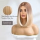 thumbnail image 3 of Pelucas de pelo sintético Bob rubio degradado corto y recto con raíces oscuras para uso diario en fiestas y cosplay Rojo Verde MX-0129273FYD, 3 of 5