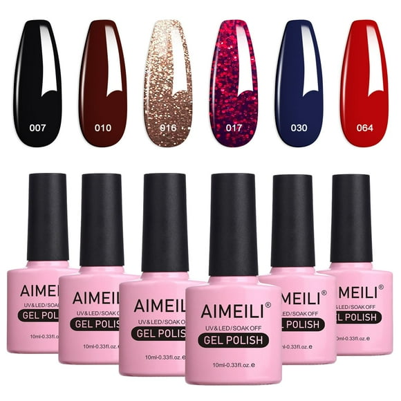 Esmalte de uñas AIMEILI en gel, juego de 6 unidades, 10 ml, vegano, libre de crueldad animal