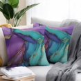 thumbnail image 3 of Outdoor Pillow Cover Green Blue Puple Texture Set of 2 Waterproof Throw Pillowcases Abstract Marble Style Decorative Patio Furniture Pillows for Couch Garden Indoor & Outdoor Use, 3 of 9