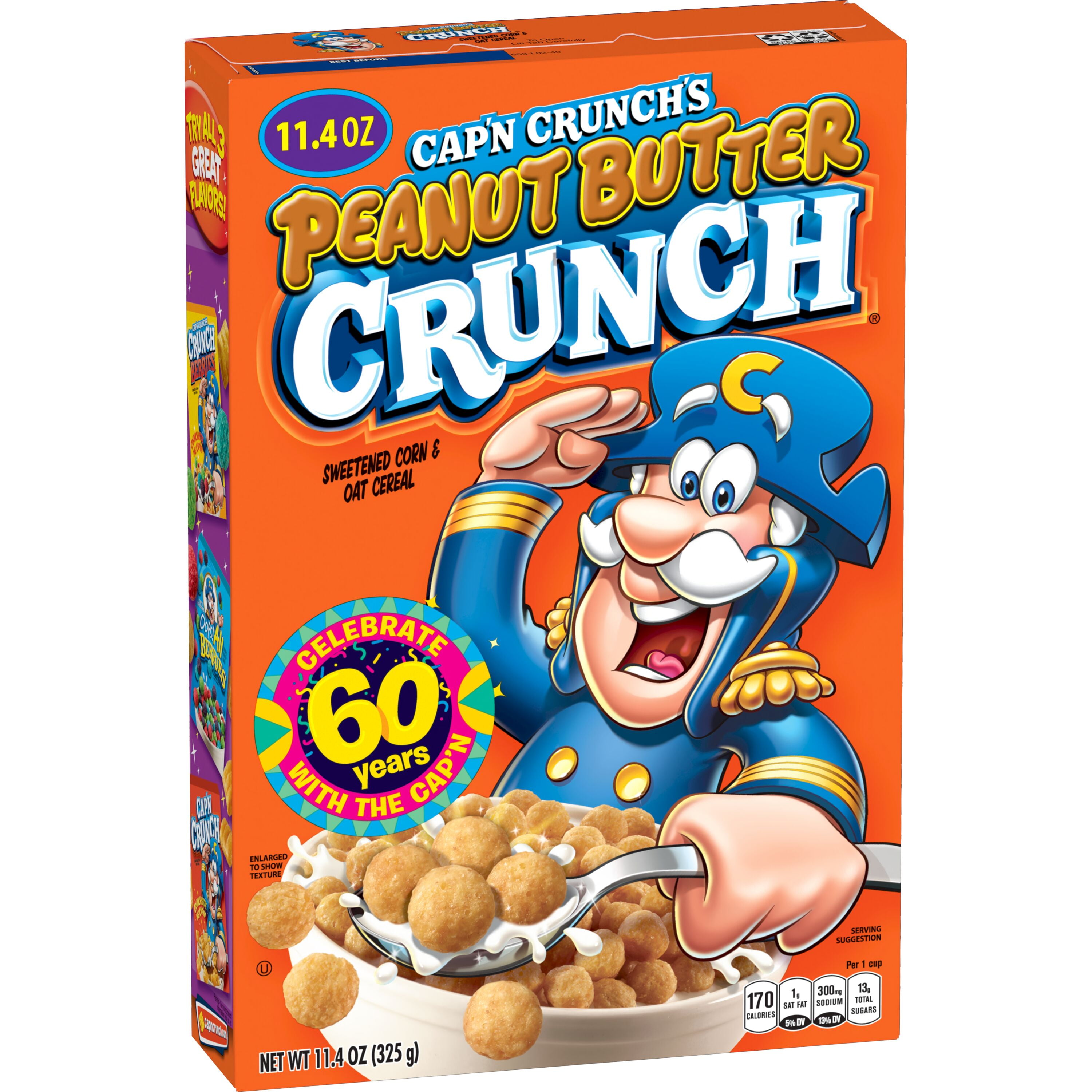 Cap n Crunch Cap'n Crunch Sweetened Corn & Oat Cereal Peanut Butter Crunch, 11.4 Oz
