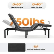 Queen Size Adjustable Bed Frame Zero Gravity, With Head and Foot Incline Base, Wireless Remote, Anti-Snore, Zero-Gravity, Easy Assembly
