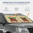 thumbnail image 3 of Kdxio Christmas Vintage Red Truck Print 2-Piece Sun Shade Front Windshield - Foldable Car Front Window Sunshades For Most Sedans Suv Truck, 3 of 6