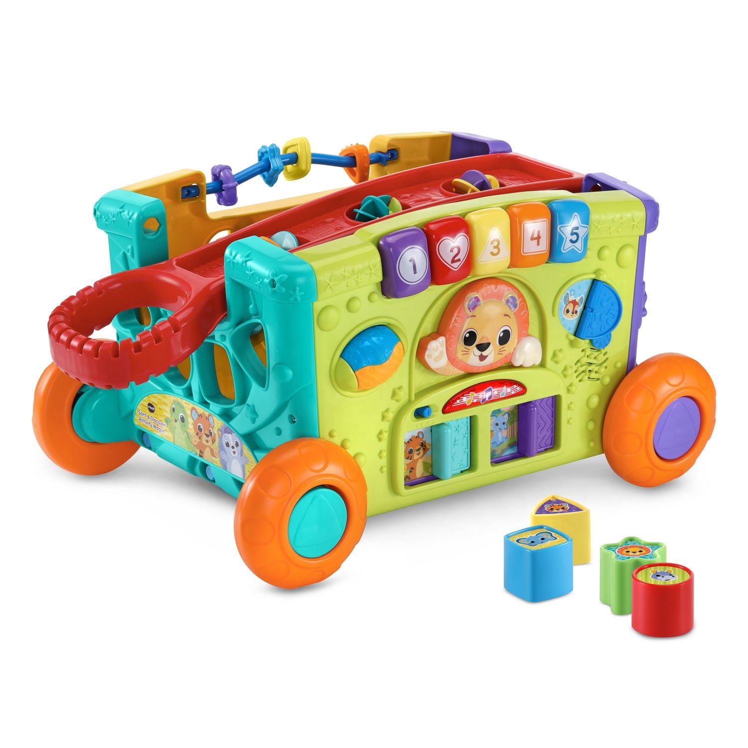 VTech Sort & Discover Activity Wagon - 4 Sides of Play - Baby and Toddler Toy - French Version