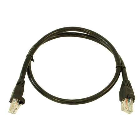 2ft Cat6 Ethernet RJ45 Patch Cable, Stranded, Snagless Booted, BLACK