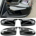 thumbnail image 2 of 2pcs Facelifted Excellent Modified Rearview Bright Black Carbon Fiber Pattern Mirror Cover Caps For Bmw X5 E70 X6 E71 2008-2013, 2 of 4