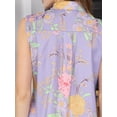 thumbnail image 4 of DARING DIVA Women's Sleeveless Floral Button Down Casual Shirts S Light Purple, 4 of 7