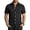 Black, variant on Men’s Short Sleeve Button Up Shirt Summer Casual Beach Shirt Knit Jacquard Textured Shirts Lightweight Breathable Vacation Tops Black M