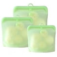 thumbnail image 1 of Sacs Réutilisables de Rangement pour Aliments, Silicone de Qualité Alimentaire 100 %, Va à la Cuisson, à l'Entreposage, au Micro-Ondes et au Congélateur, Ensemble de 3, Format 16oz+32oz+48oz, 1 of 6