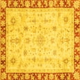 thumbnail image 1 of Ahgly Company Machine Washable Indoor Square Abstract Yellow Modern Area Rugs, 7' Square, 1 of 4