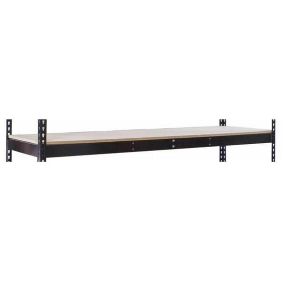 Hallowell DRHCPL4848ME Rivetwell, Double Rivet Boltless Shelving with Center Support 48 in. W x 48 in. D 708 Midnight Ebony 1 Level Includes Particle Board Decking