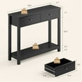 thumbnail image 4 of Aiho Console Table 39" With Drawers, Wood Entryway Table Hallway Table with Open Storage, Sofa Table for Living Room, Foyer and Corridor - Black, 4 of 11