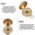 thumbnail image 3 of Camping Survival Compass, EEEkit Brass Watch Compass, Portable Pocket Clamshell Compass with Metal Ring, Compass Navigation Tool Vintage for Hiking Camping Climbing, 3 of 8