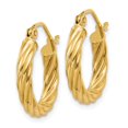 thumbnail image 2 of FB Jewels 14K Yellow Gold Polished 2.75mm Twisted Hoop Earrings, 2 of 4