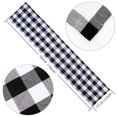 thumbnail image 3 of Bewildely Camino de de Navidad Patrón de tela escocesa Manteles de tela Accesorios de cubiertos de 2 capas Mantel individual Comedor Casa de Kits de decoración para fiestas Gris blanco Bewildely HA070533-02, 3 of 6