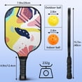 thumbnail image 3 of Pickleball Paddles Set Of 1, Fiberglass Surface, Tropical Leaf Print, 1 Paddle, 2 Balls & Bag, 3 of 5