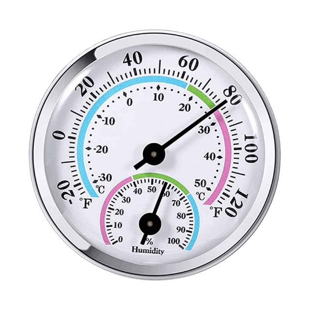 YWIYIUD 1PC Mini Indoor Outdoor 2 In 1 Thermo Hygrometer Analog Durable Construction Designed Home Temperature Humidity Hygrometer Gauge for Home Room and Outdoor