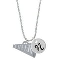 thumbnail image 1 of Delight Jewelry Acrylic 1.25" Silvertone Cheer Megaphone Silvertone Script Initial Disc - N - Charm Necklace, 20"+3", 1 of 4