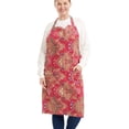 thumbnail image 1 of APRONNER Delantales de algodón y lino para hornear, talla grande, para mujer, con bolsillos, cocina, granada roja, 1 of 5