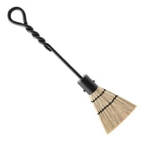 Minuteman International Rope Handle Iron Fireplace Mini Brush, 18 In, Black