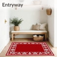 thumbnail image 3 of ODIKA 6'x9' Machine Washable Non-Slip Area Rug, Joyous Greetings Entryway Decoration Seasonal Welcoming High Traffic Rug, Red, 607327, 3 of 7