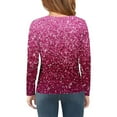 thumbnail image 3 of WhouRiu Big Girl' T Shirts Long Sleeve Sequin Printed Tops Children Fashion Spring Summer Shirt Pink,Sizes 7-8, 3 of 3