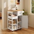 thumbnail image 4 of Asofer Kitchen Island Cart on Wheels, Small Coffee Cart with Storage and Drawer, White, 4 of 10