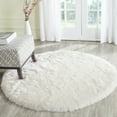 thumbnail image 2 of SAFAVIEH Arctic Giselle Solid Polyester Shag Area Rug, Ivory, 8' x 8' Round, 2 of 7