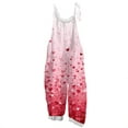 thumbnail image 3 of Valentine's Day One Piece Overall for Women Spring Summer Cute Heart Print Wide Leg Overalls Valentine's Adjustable Straps Jumpsuits, 3 of 3