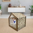 thumbnail image 3 of Peacock Pet House, Winter Pattern Peacocks Snowflakes Floral Paisley Ornate, Outdoor & Indoor Portable Dog Kennel with Pillow and Cover, 5 Sizes, Ruby Olive Green Cream, by Ambesonne, 3 of 5