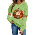 thumbnail image 2 of VKOYWKM Women's Fall Thanksgiving Sweatshirt Pumpkin Graphic Crewneck Long Sleeve Pullover Top, 2 of 5