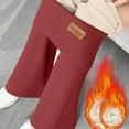 thumbnail image 6 of Leggings for Women 2025 Winter Warm Fleece Lined Bootcut Flare Pants High Waisted Comfort Thermal Thick Clothes Wine S, 6 of 6