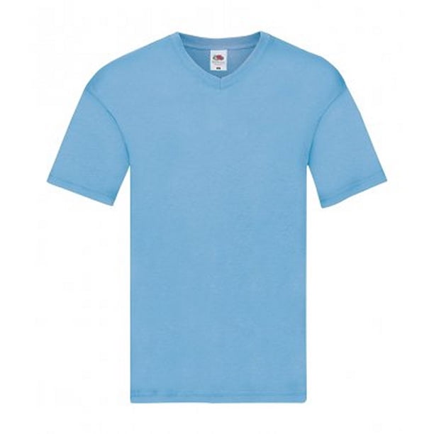Fruit Of The Loom - Camiseta de cuello en V modelo Original para hombre (Cielo)