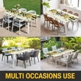 thumbnail image 5 of Spring Bee Love Table Cloths for 8 Foot Rectangle Tables, Yellow Daisy Eucalyptus Leaves Rustic Patio Waterproof Elastic Fitted Tablecloths, Washable Rectangular Table Cover for Camping, 5 of 8
