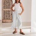 thumbnail image 2 of CHUMUD Women Linen Pants Casual Loose High Waist Boho Wide Leg Cropped Palazzo Beach Pants Summer Outfits 2025 Trendy, 2 of 8
