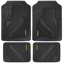 Goodyear 4-Piece Black Wave Rubber Floor Mat Set