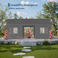 thumbnail image 3 of All-Season 13' x 20' Heavy Duty Portable Outdoor Garage Carport with Mesh Windows,Grey, 3 of 9